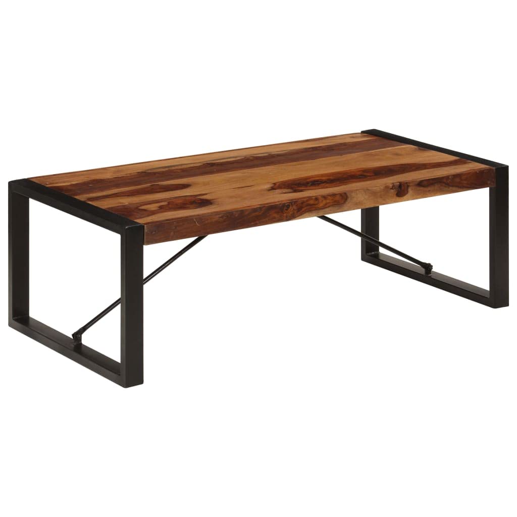 Industrial Coffee Table Solid Sheesham Wood with Metal Legs C90860