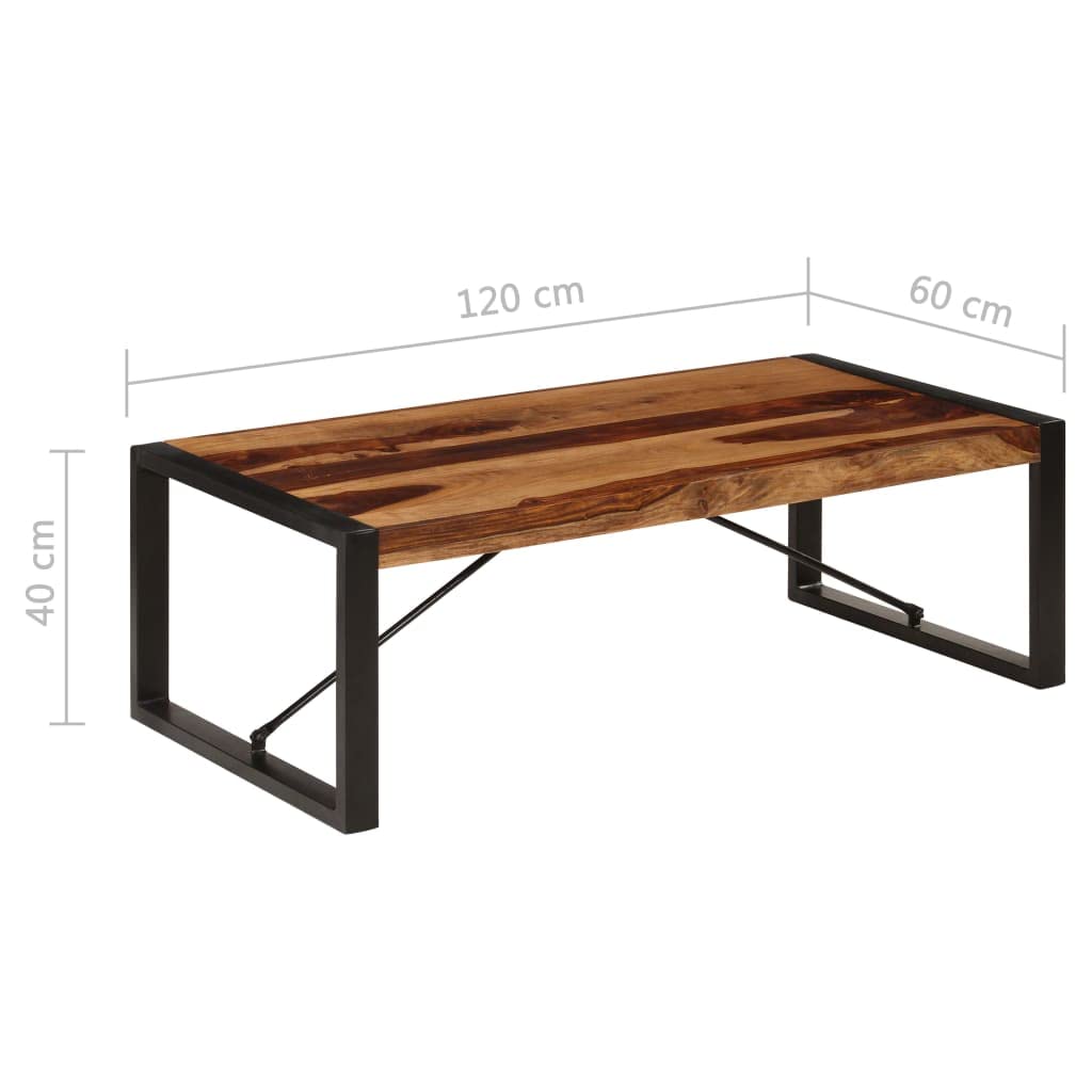 Industrial Coffee Table Solid Sheesham Wood with Metal Legs C90860