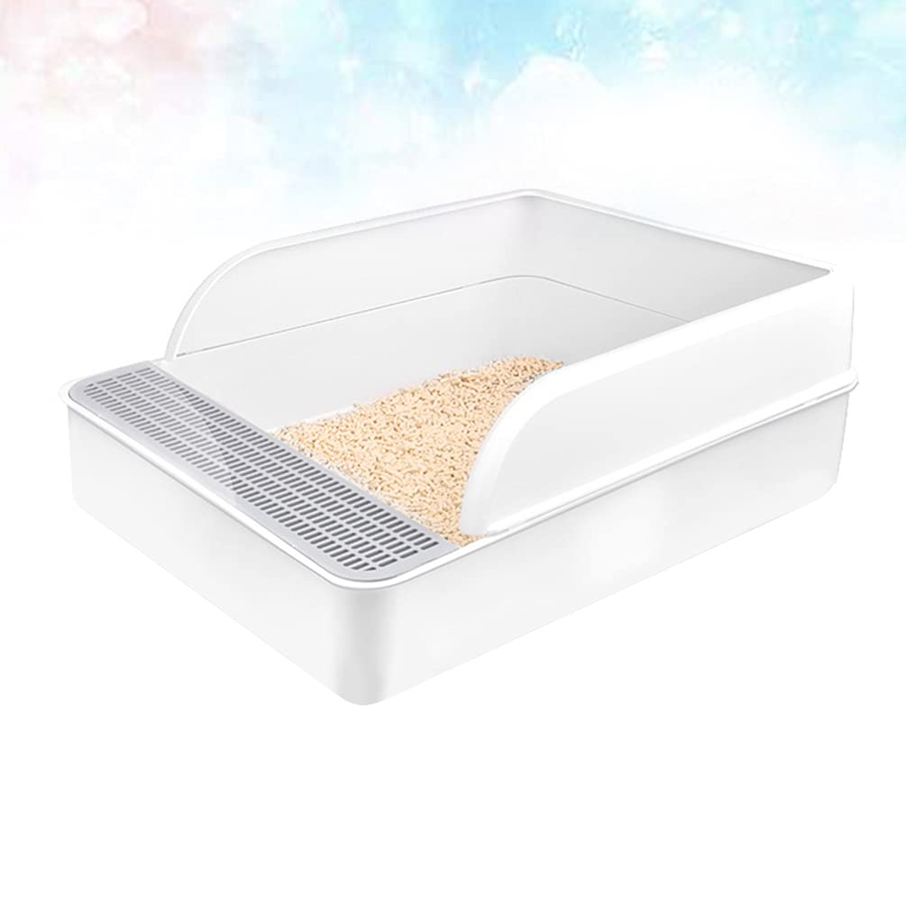 Plastic Half Covered Cat Litter Box X42846