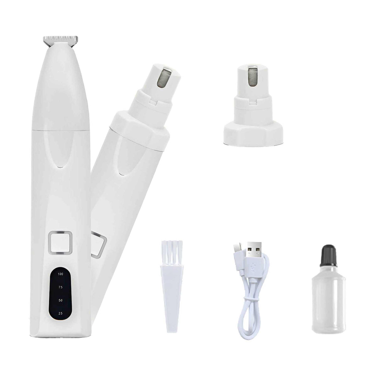 Quiet 2-in-1 Pet Hair Trimmer & Nail Grinder with LED Light O258