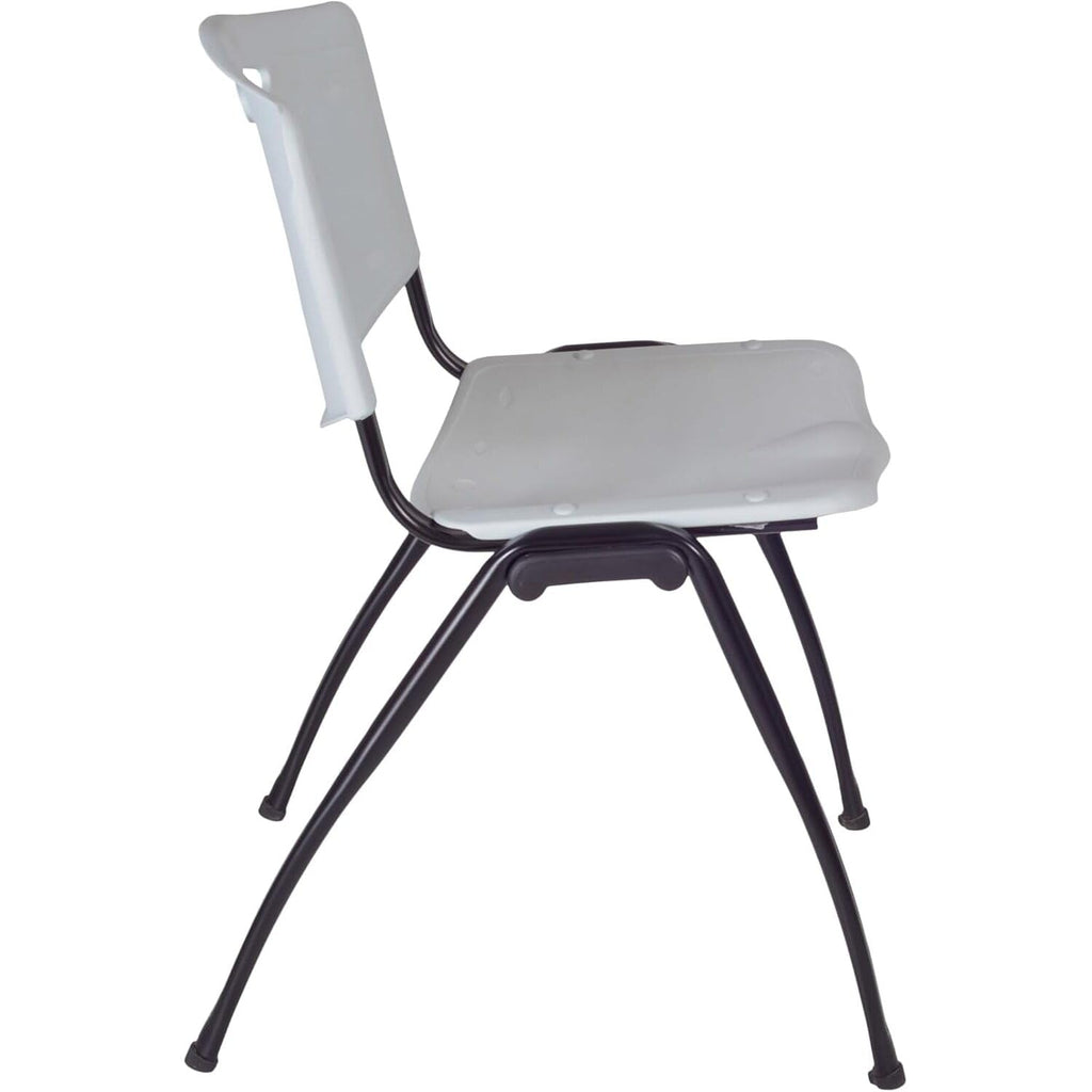 42" Round Breakroom Table with 4 Grey Stack Chairs O615506