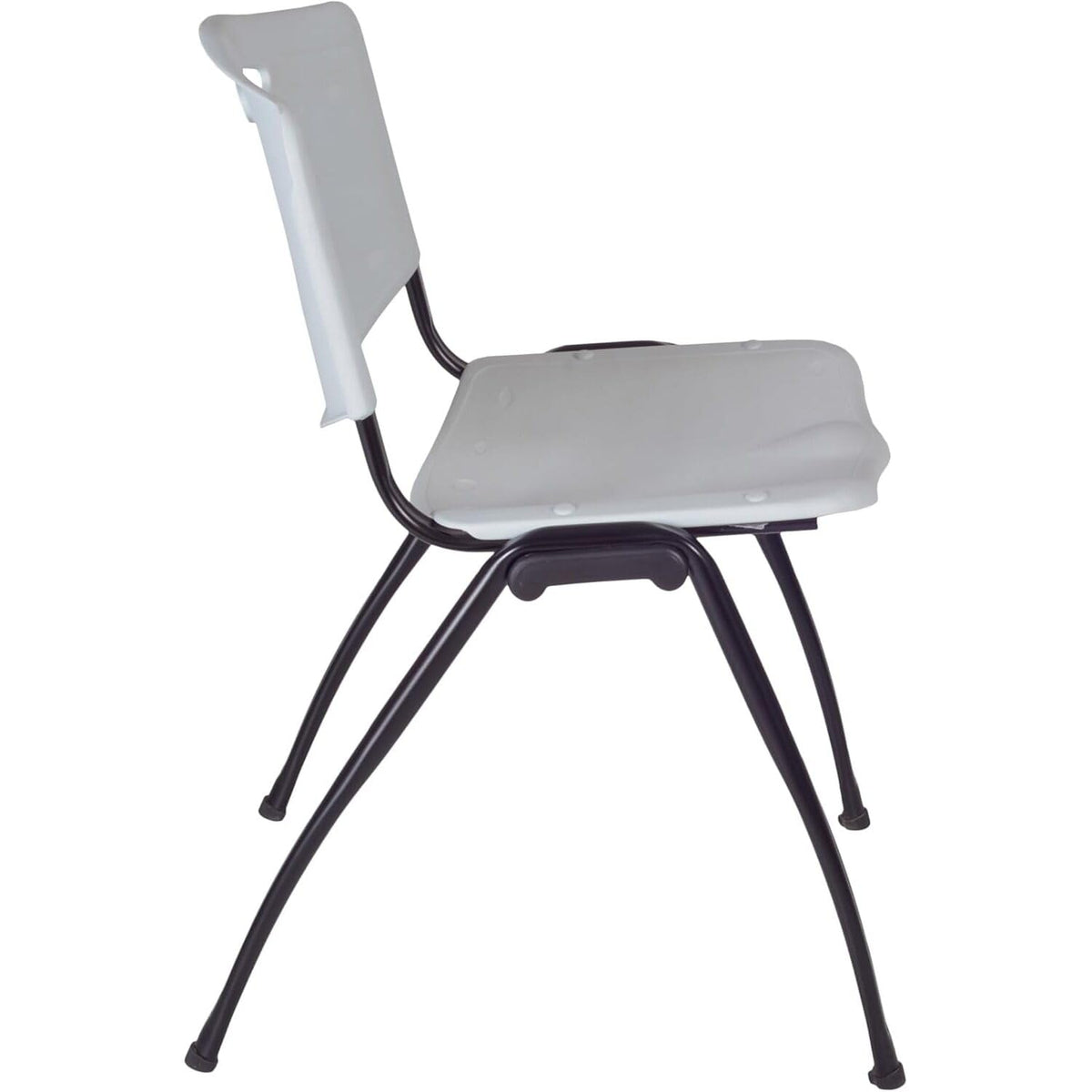 42" Round Breakroom Table with 4 Grey Stack Chairs O615506