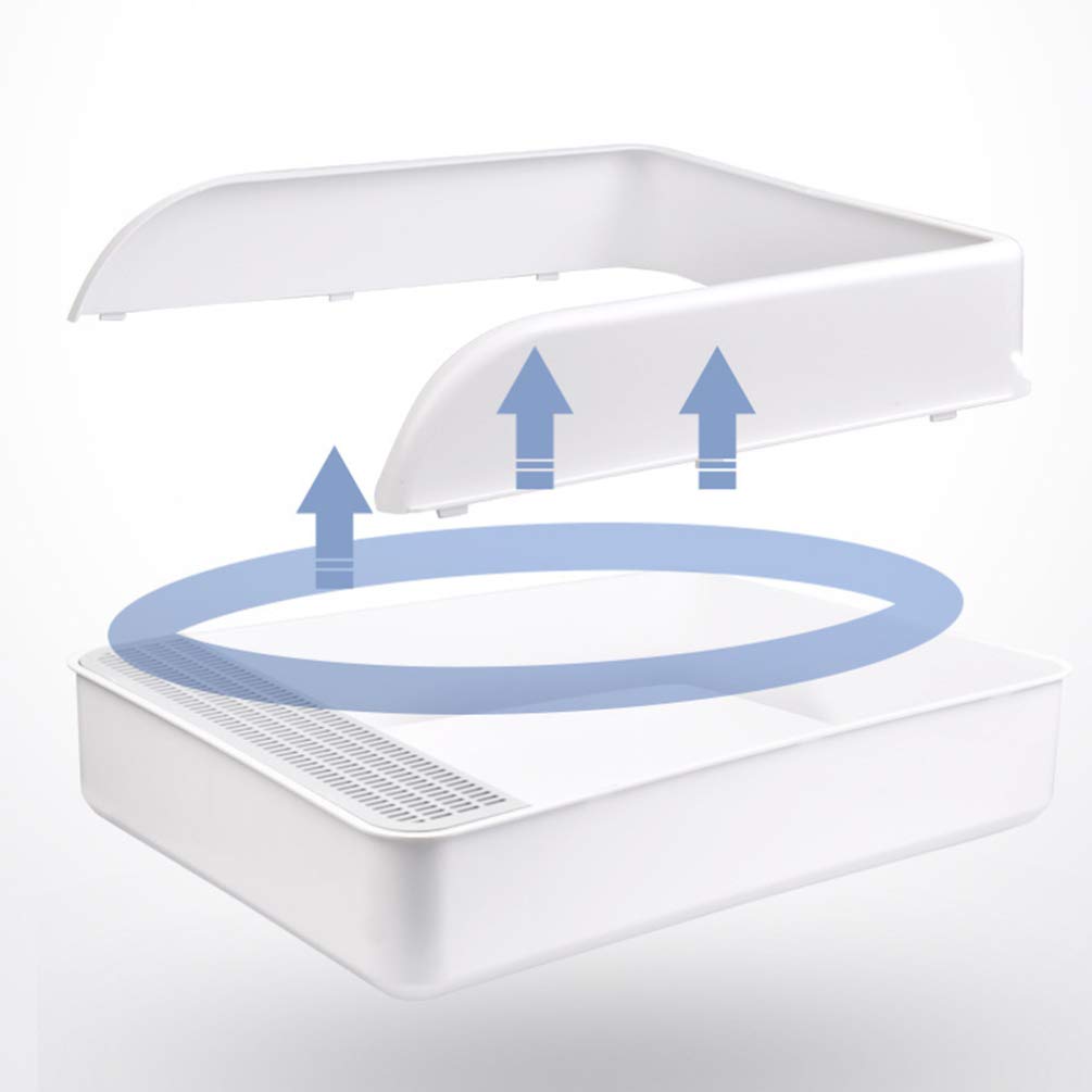 Plastic Half Covered Cat Litter Box X42846