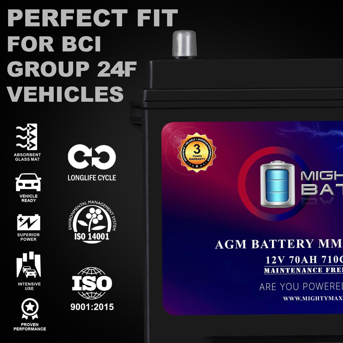 12V 70Ah AGM Replacement Battery P575