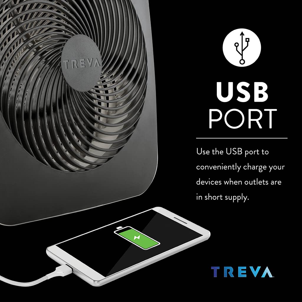 10 in Portable Desk Fan 2-Speed with USB Port Q329262