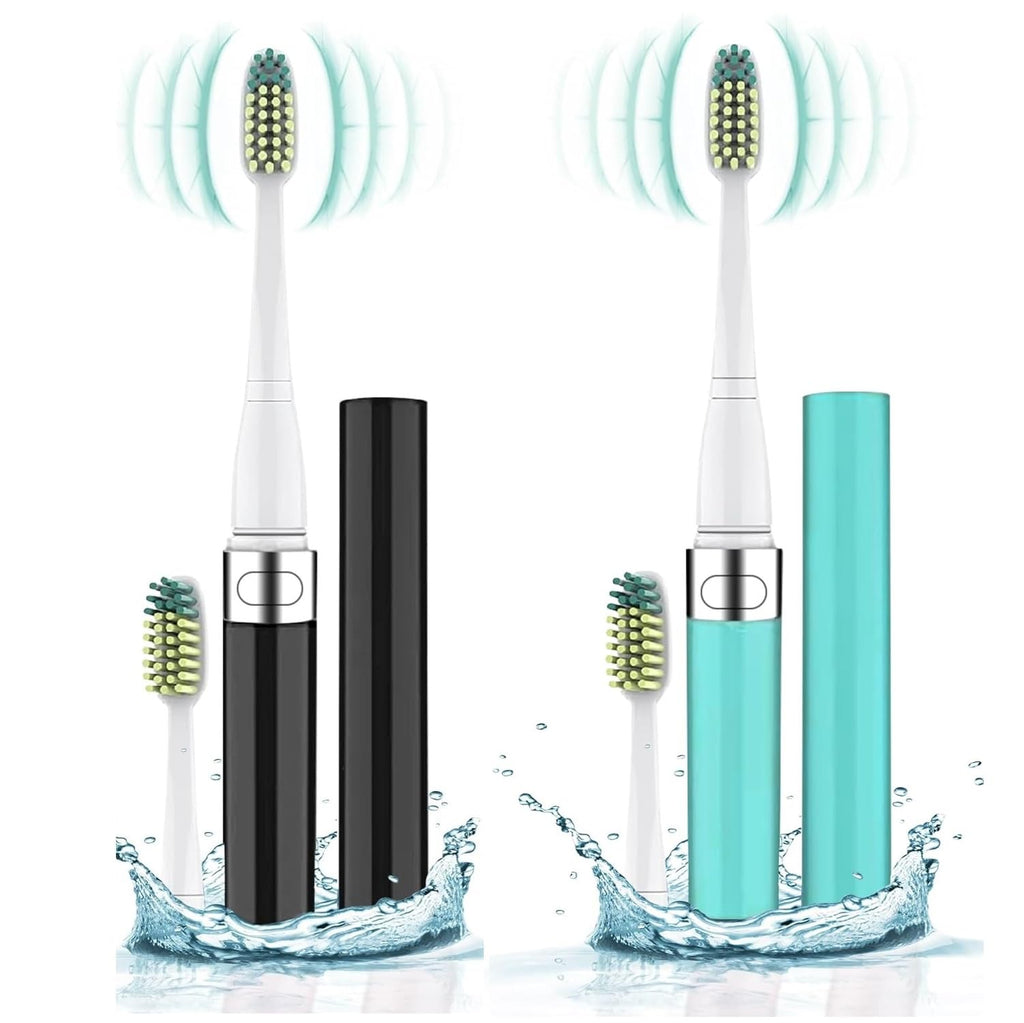 Black Blue 2-Pack Travel Electric Toothbrush M460585
