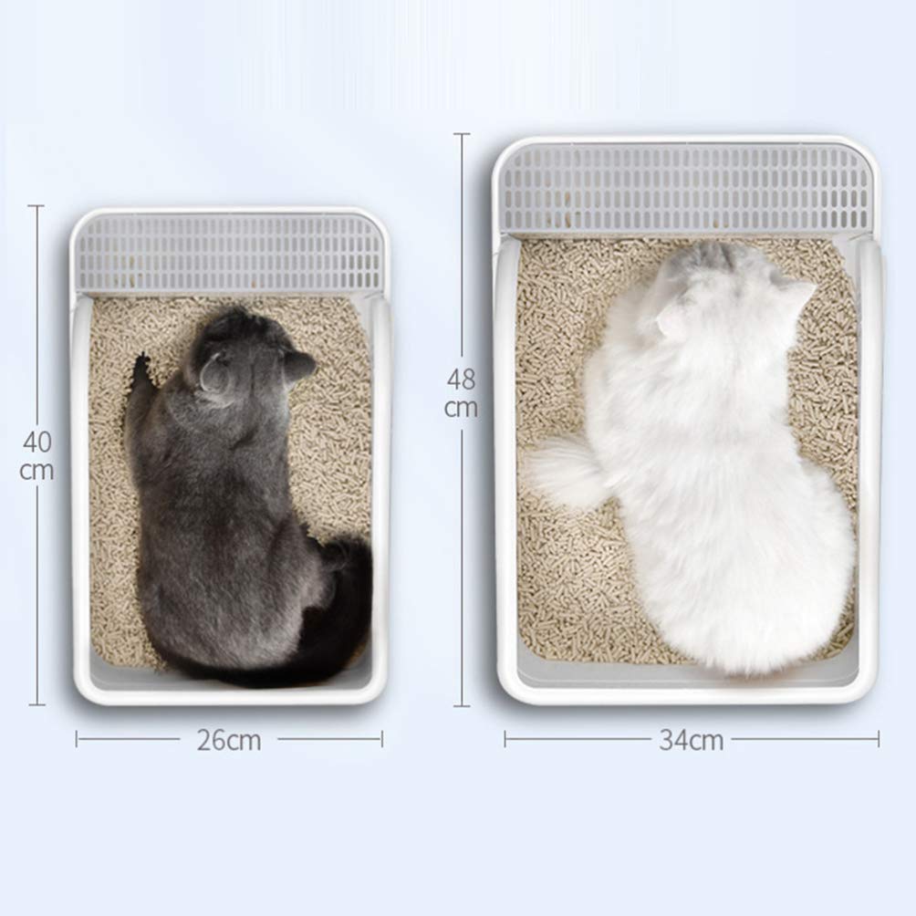 Plastic Half Covered Cat Litter Box X42846