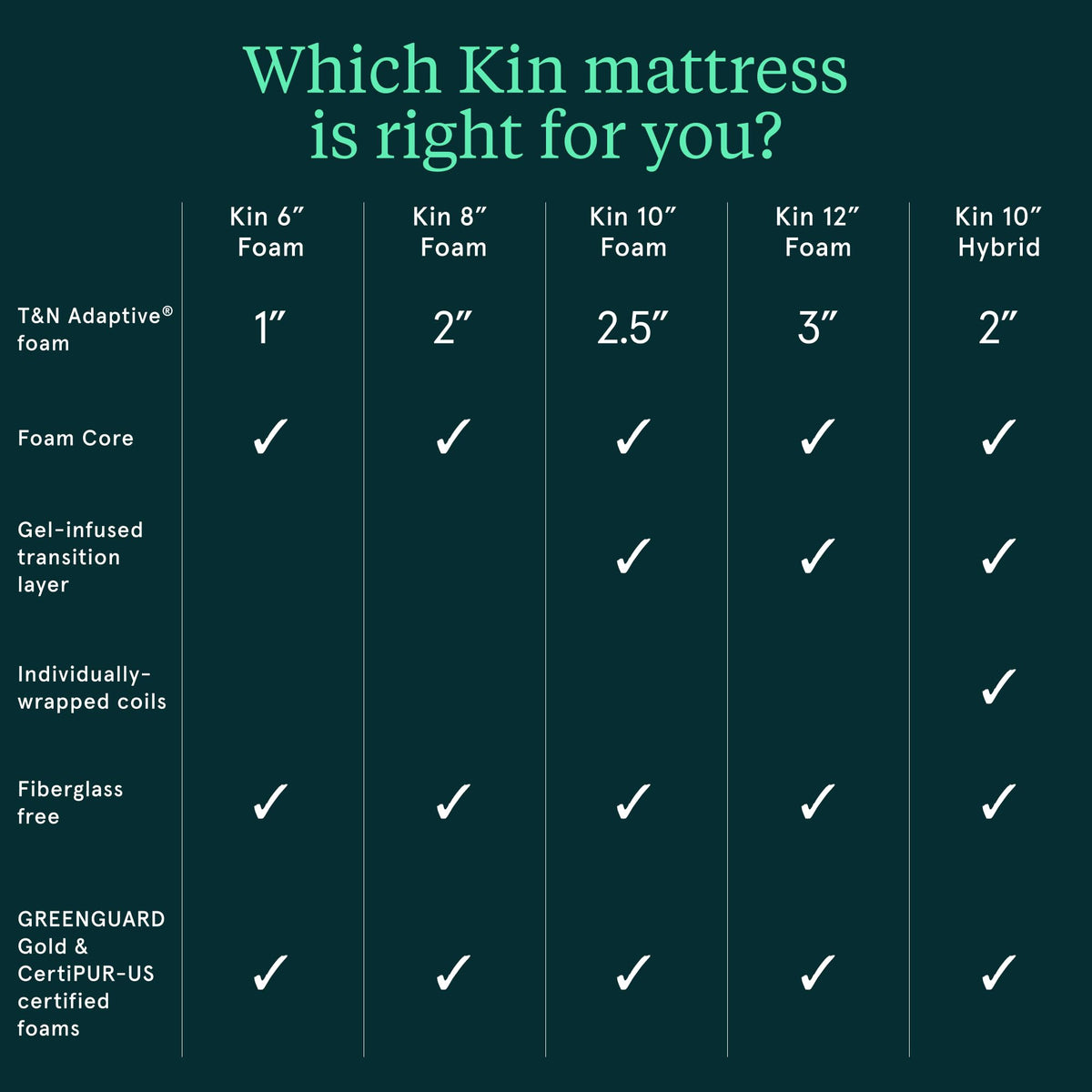 Firm 6" Adaptive Foam Twin Mattress Q2844