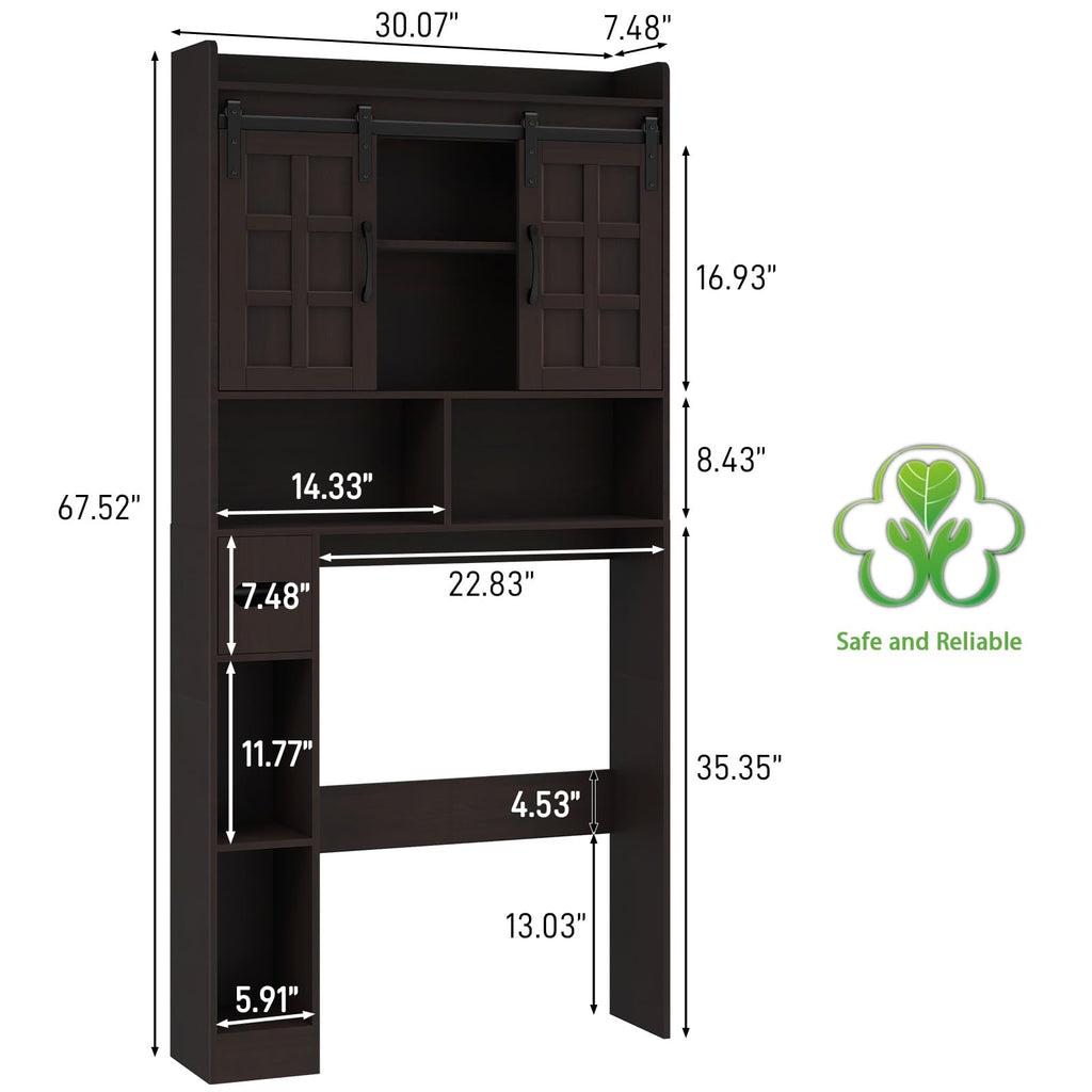 Over The Toilet Storage Cabinet with Sliding Doors C56403