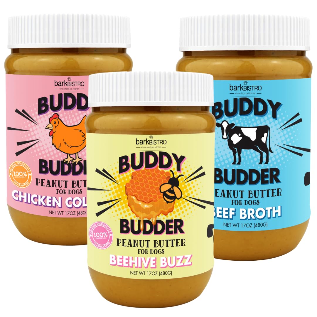 100% Natural Dog Peanut Butter Set of 3 17oz Jars I8330