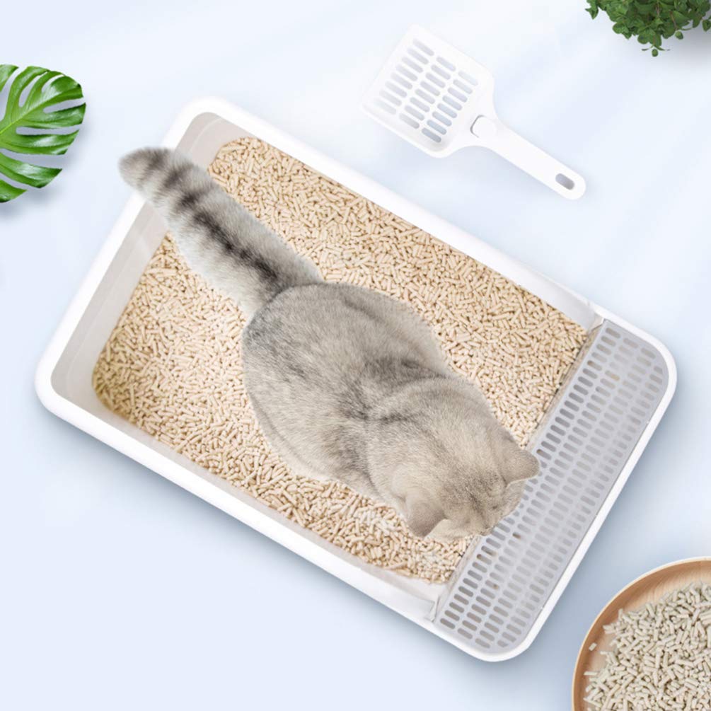 Plastic Half Covered Cat Litter Box X42846
