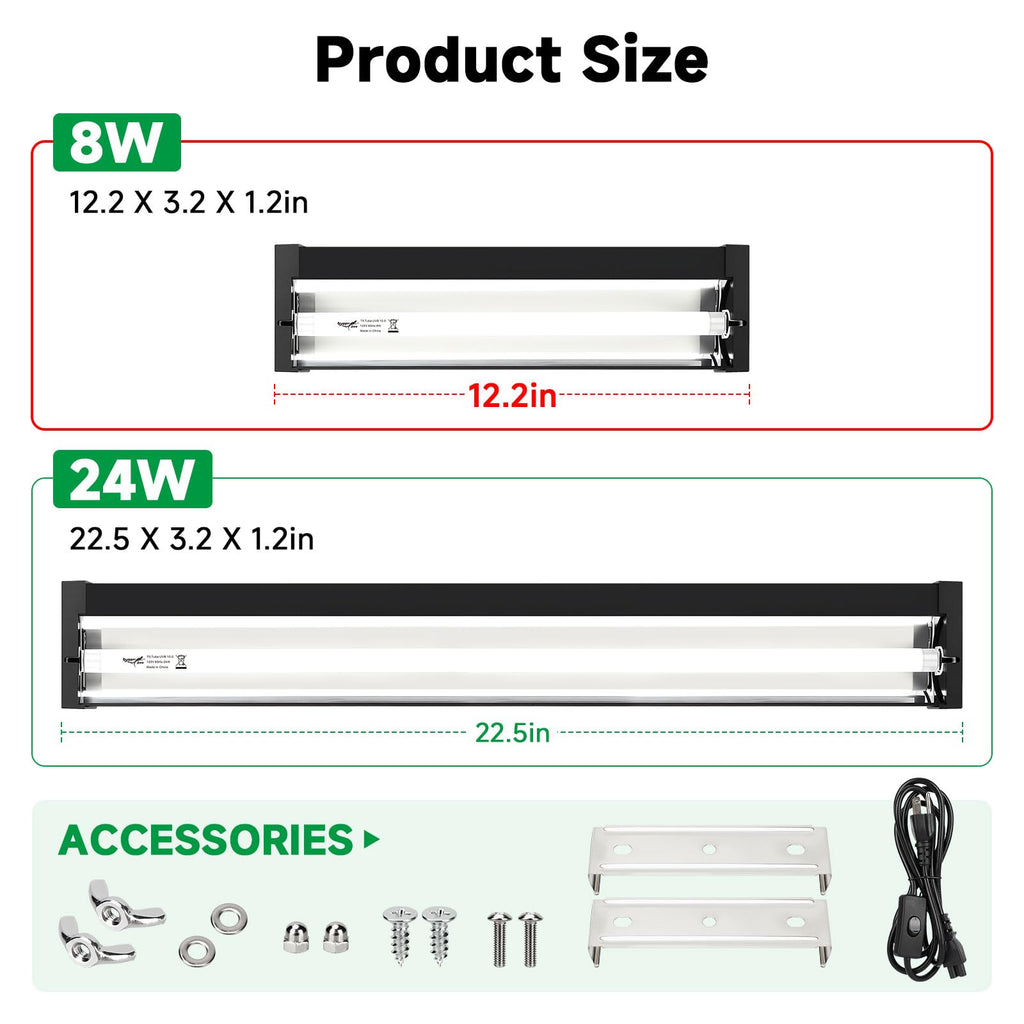 8W UVB Reptile Light Fixture Kit P1092