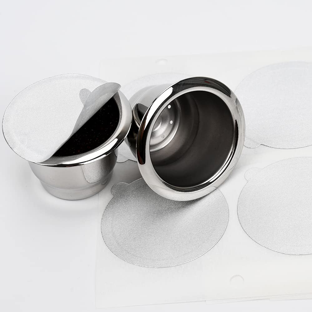 Reusable Stainless Steel Espresso Capsules 6 Cups 200 Lids X68093