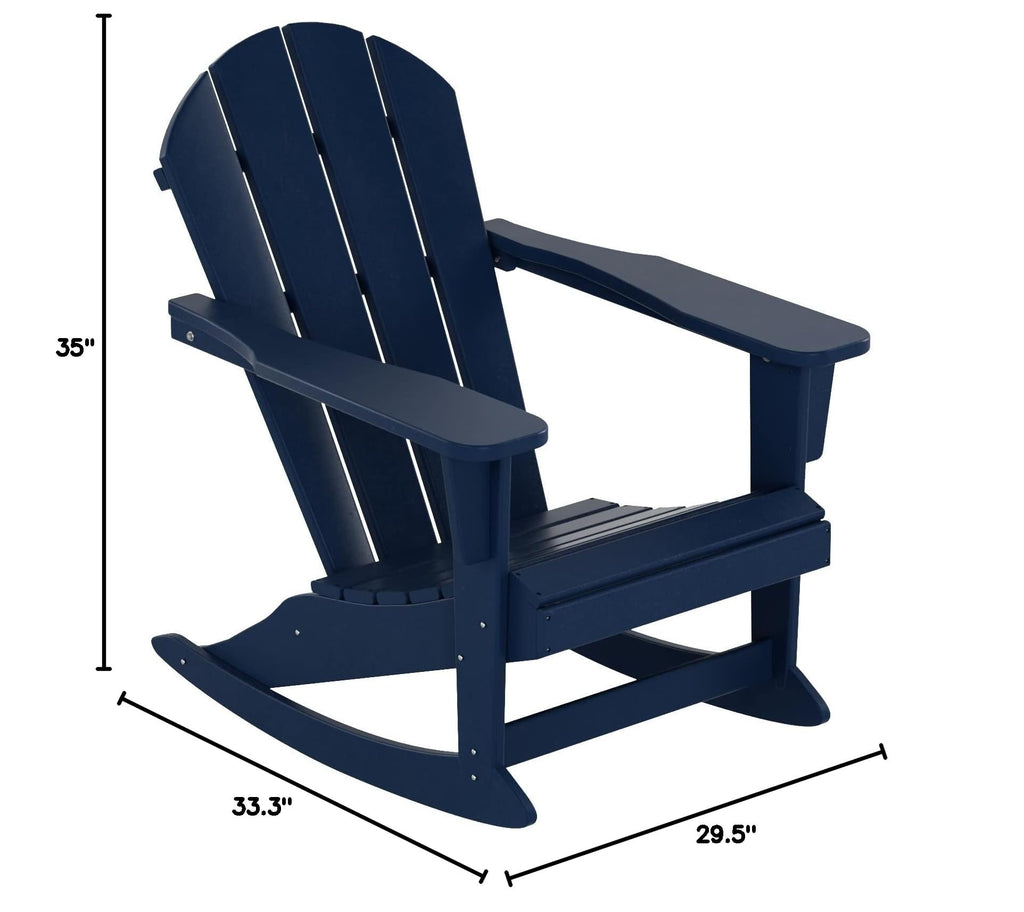 Navy Blue HDPE Outdoor Rocking Chair I6571