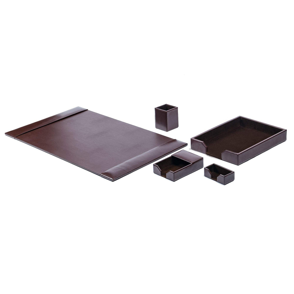 Bonded Leather Desk Set 5 Piece I22785