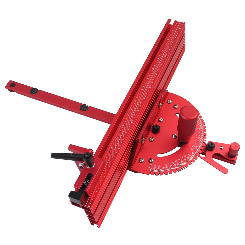 Aluminum Precision Miter Gauge with T-Track Fence and Flip Stop D92791