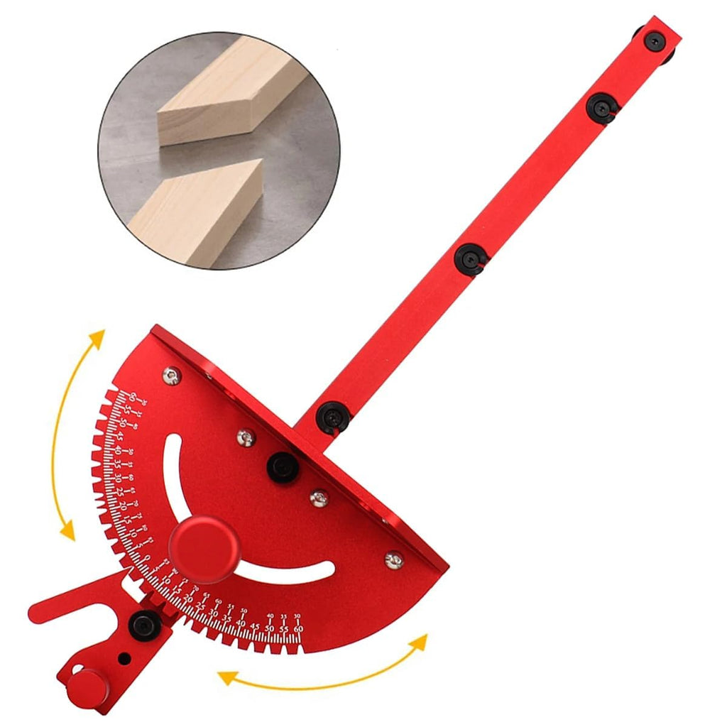Aluminum Precision Miter Gauge with T-Track Fence and Flip Stop D92791