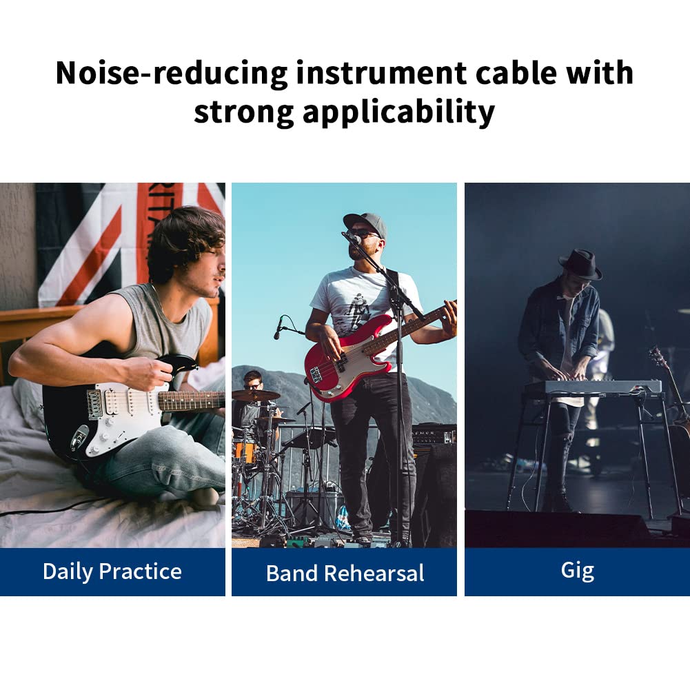 Bluetooth Combo Guitar Amplifier and 15 feet 1/4 Inch Black Instrument Cable A830