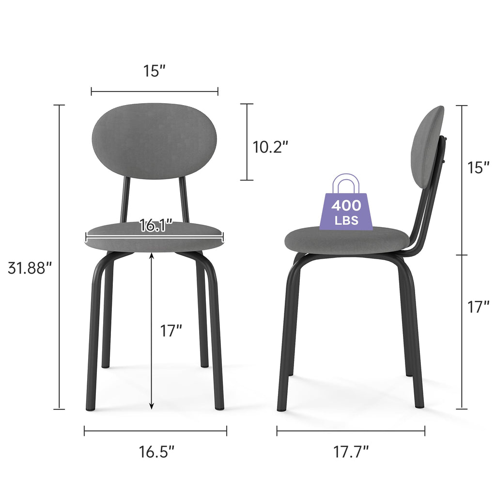 Stackable Dining Chairs Set of 4 Grey F877