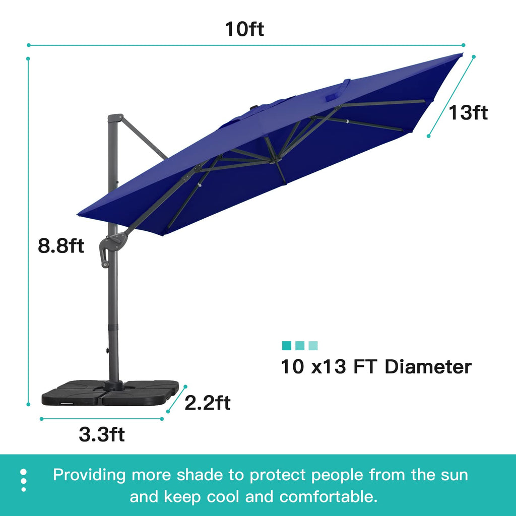 10x13Ft Rectangular Offset Patio Umbrella Q32902