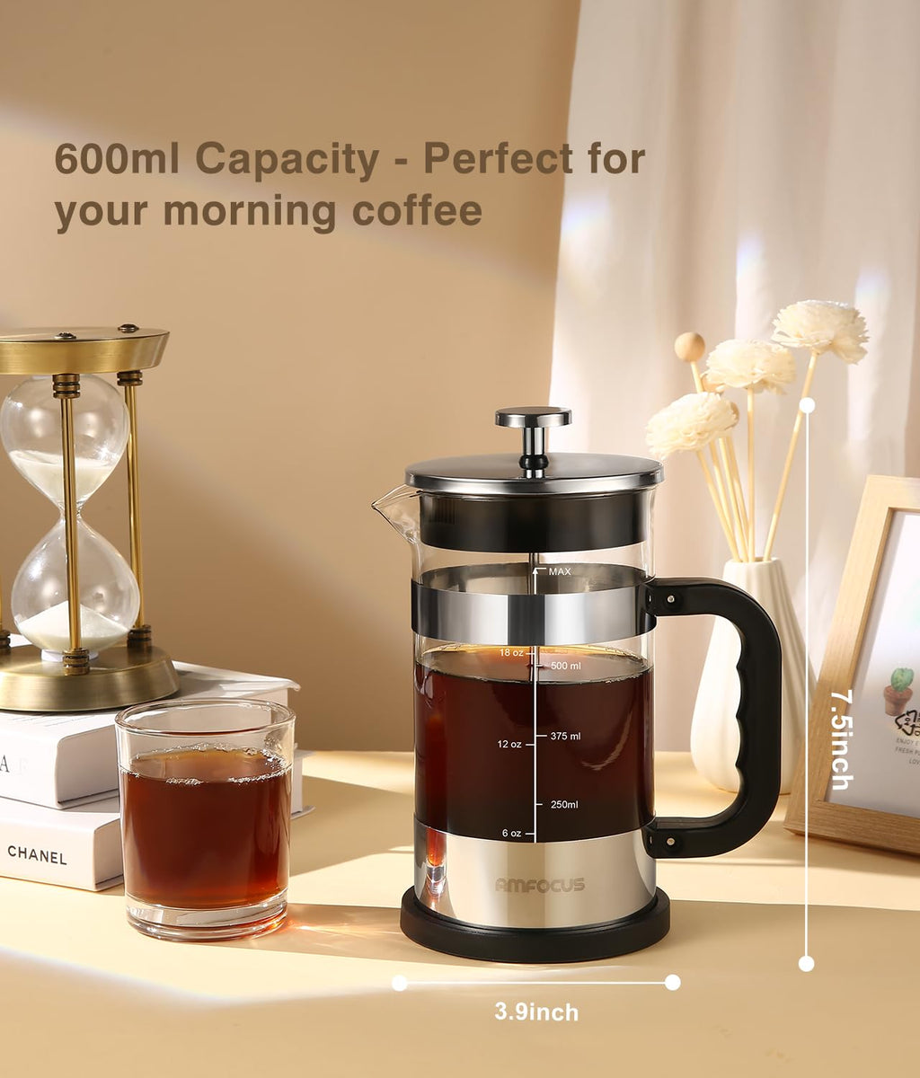 French Press Coffee Maker 21OZ Borosilicate Glass V84764