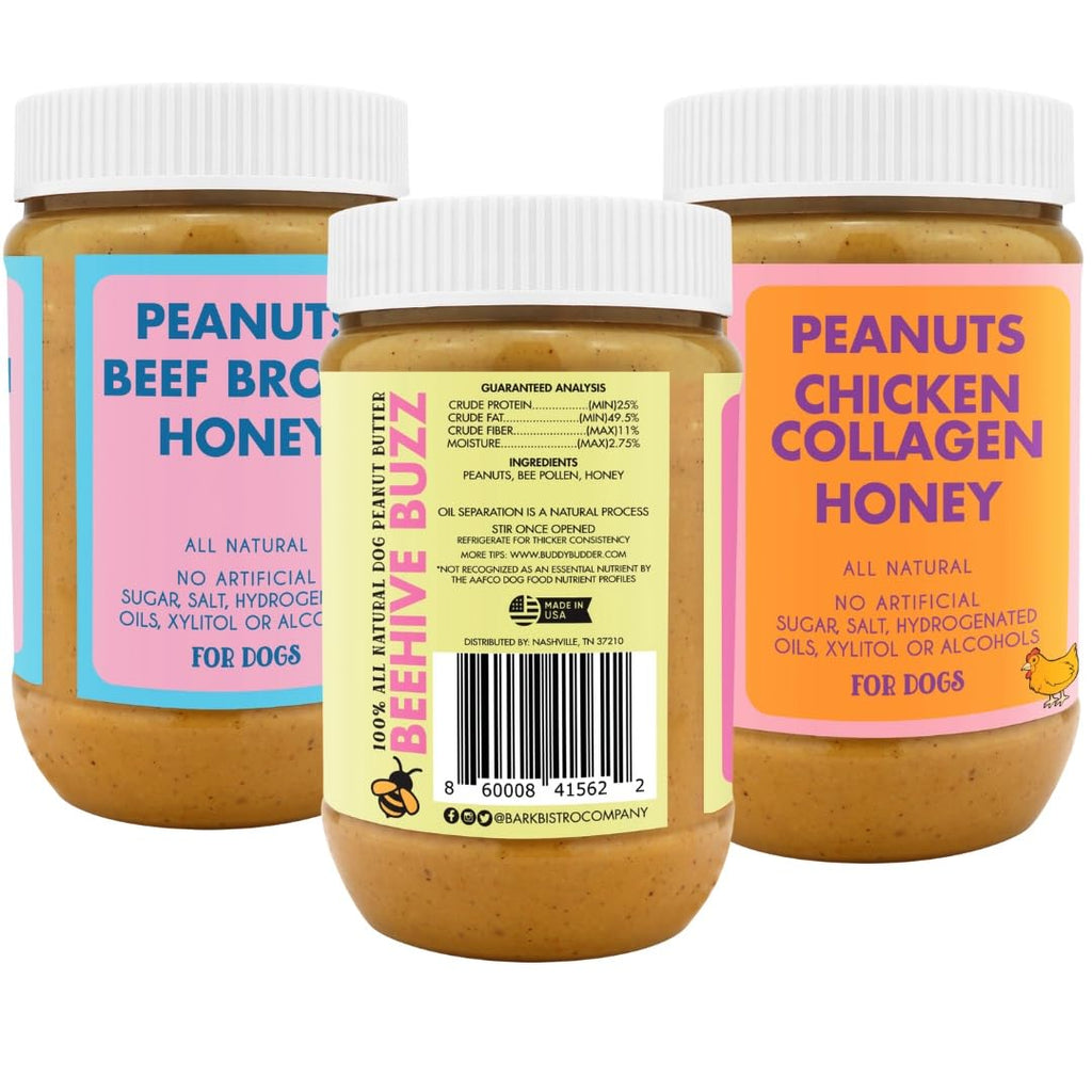 100% Natural Dog Peanut Butter Set of 3 17oz Jars I8330