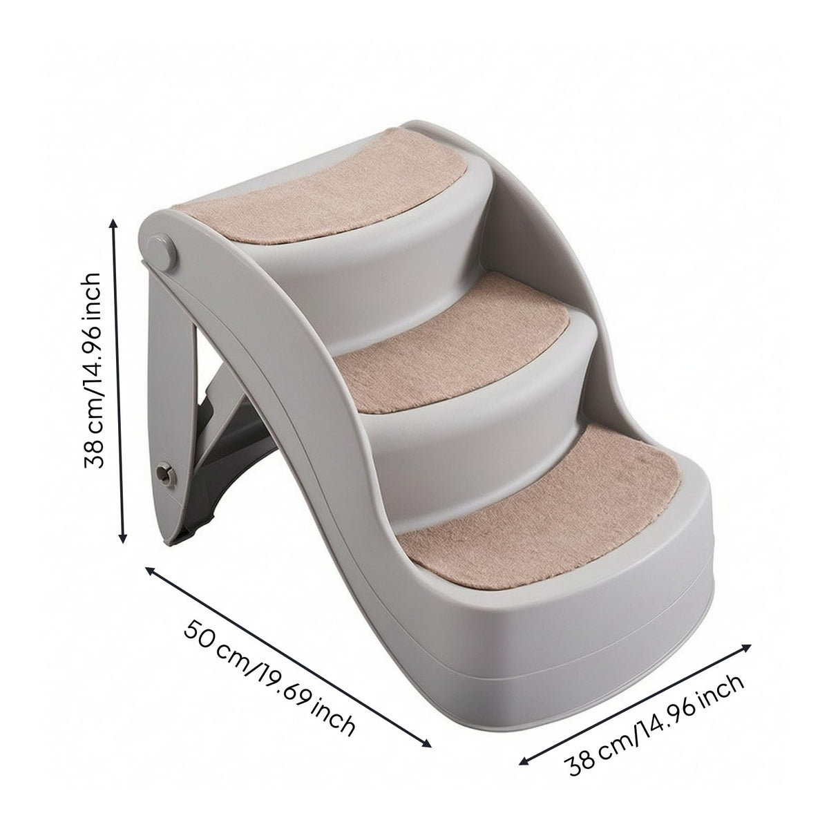 Three Step Pet Stairs with Non Slip Pads Lightweight PP Build N664941