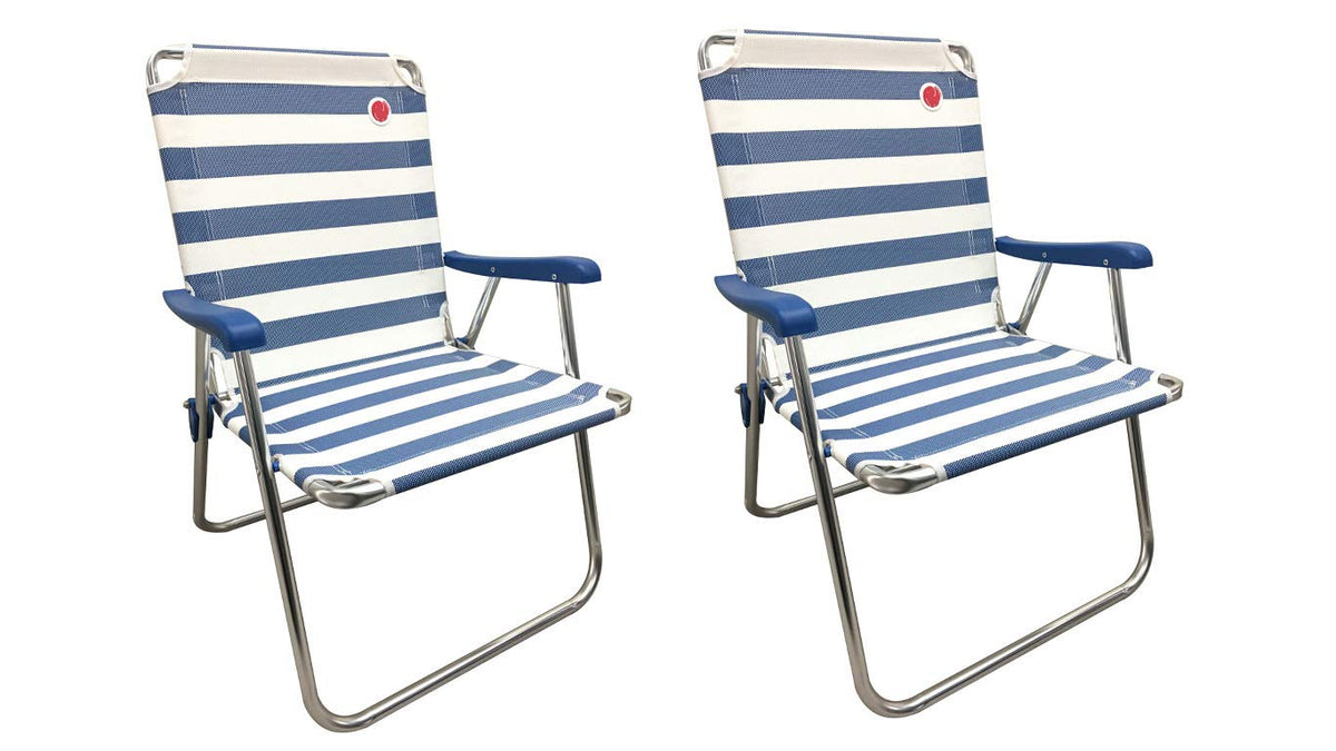 Folding Camp Lawn Chair 2 Pack Blue White K4154