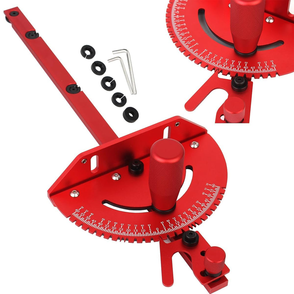 Aluminum Precision Miter Gauge with T-Track Fence and Flip Stop D92791