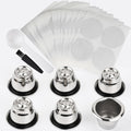 Reusable Stainless Steel Espresso Capsules 6 Cups 200 Lids X68093