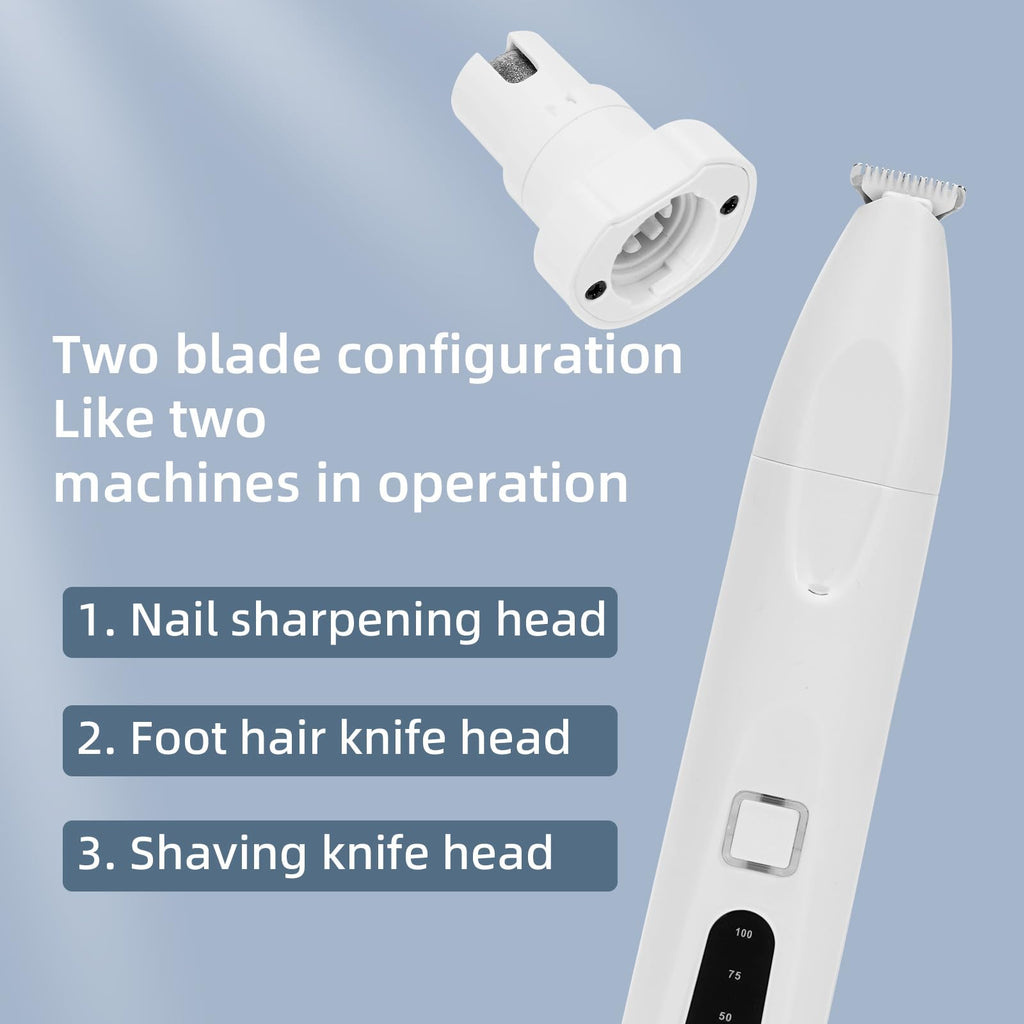 Quiet 2-in-1 Pet Hair Trimmer & Nail Grinder with LED Light O258