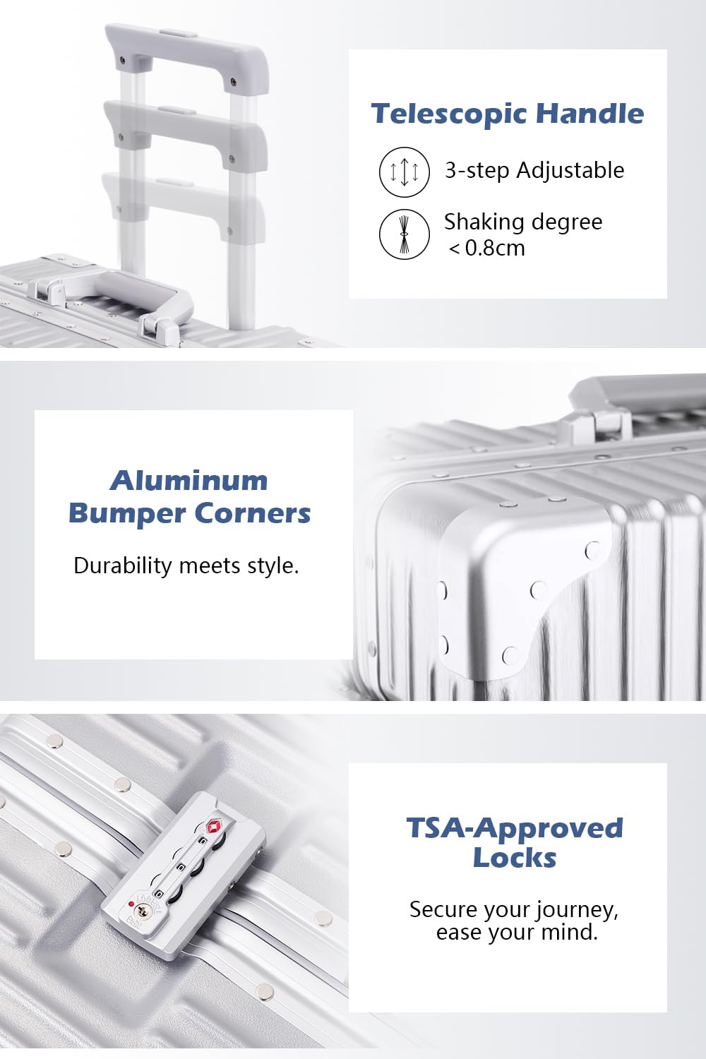 Zipperless Aluminum Frame 20 Inch Carry On Suitcase C275112