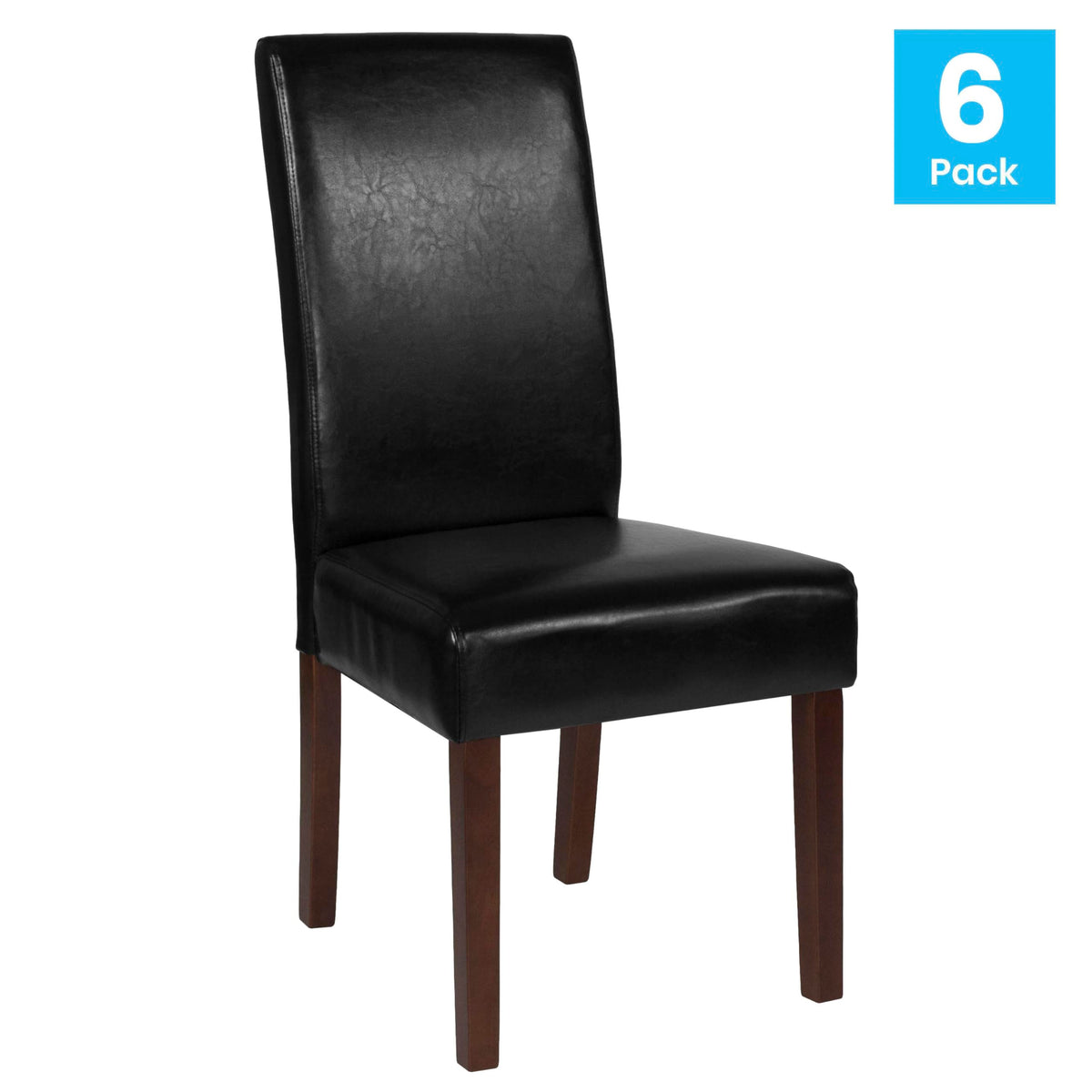 Black Faux Leather Parsons Chair 6-Pack C459318