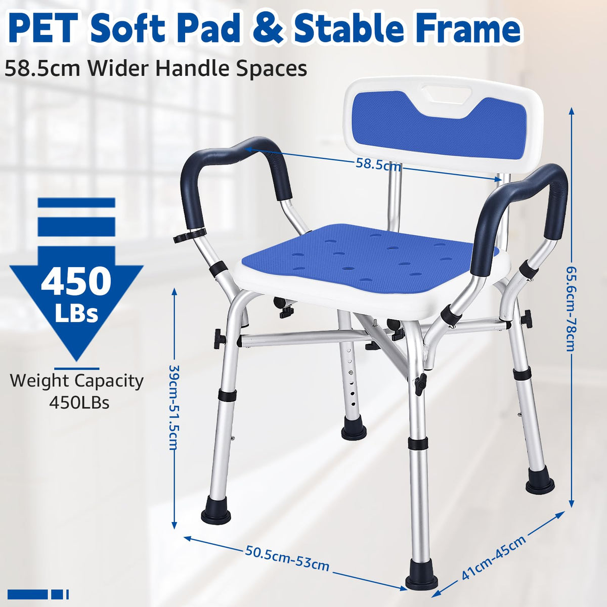 Blue Adjustable Shower Chair L493166