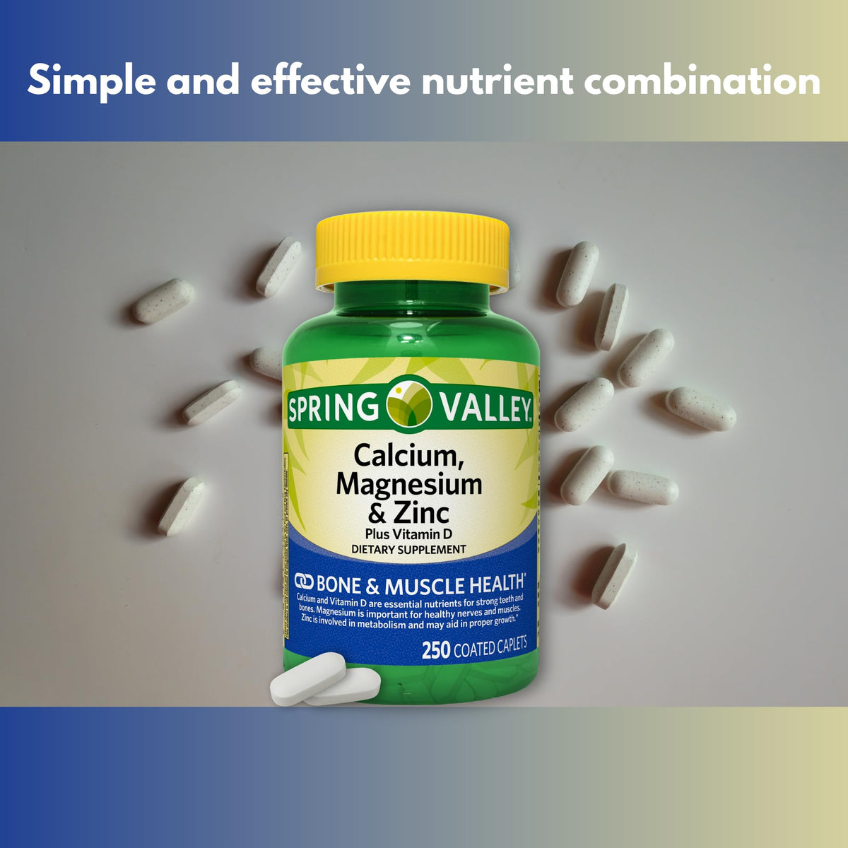 Calcium Magnesium Zinc with D3 Caplets 250ct R223300