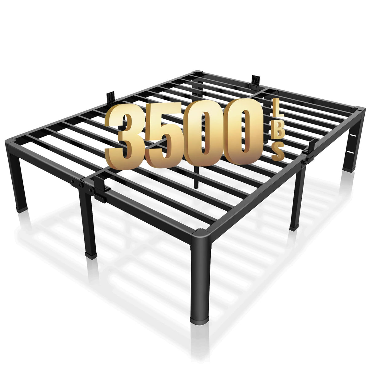 18 Inch Queen Bed Frame with Rounded Corner W53075