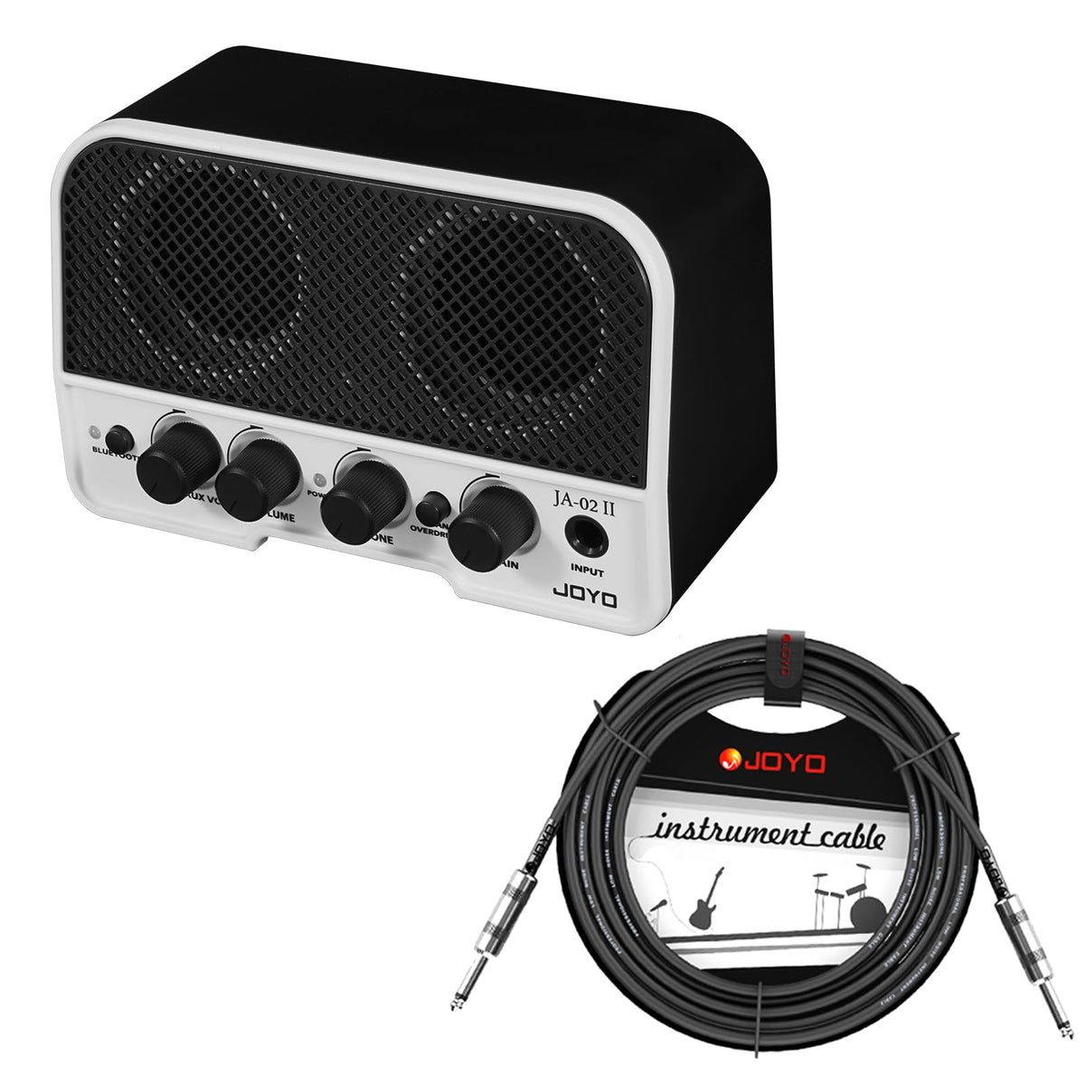 Bluetooth Combo Guitar Amplifier and 15 feet 1/4 Inch Black Instrument Cable A830