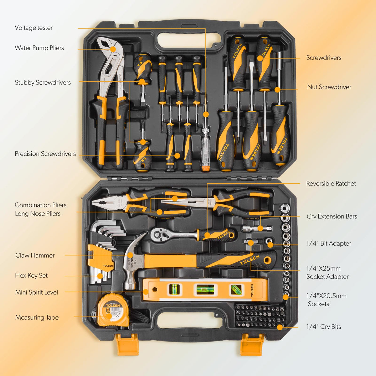 Household Tool Set with Toolbox M19132