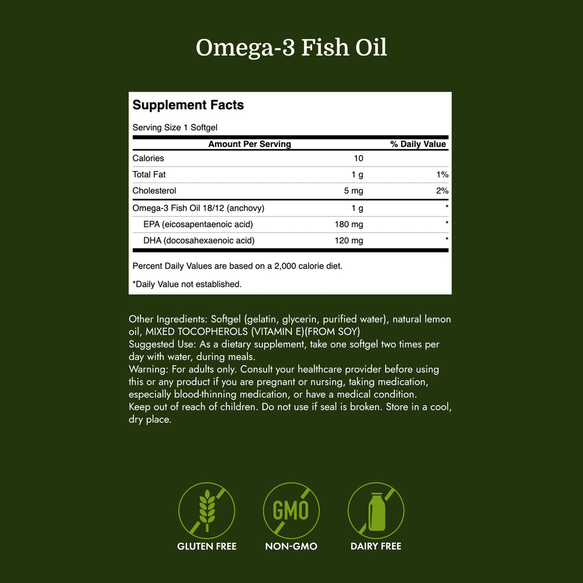Omega-3 Fish Oil 150 Softgels Lemon H316295