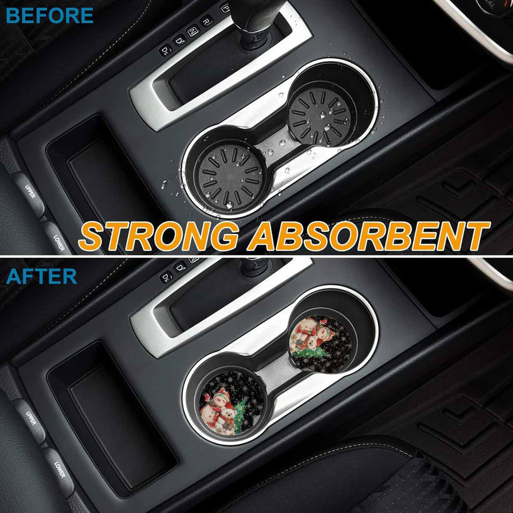 Black Ceramic Car Coasters 2 Piece Set M958