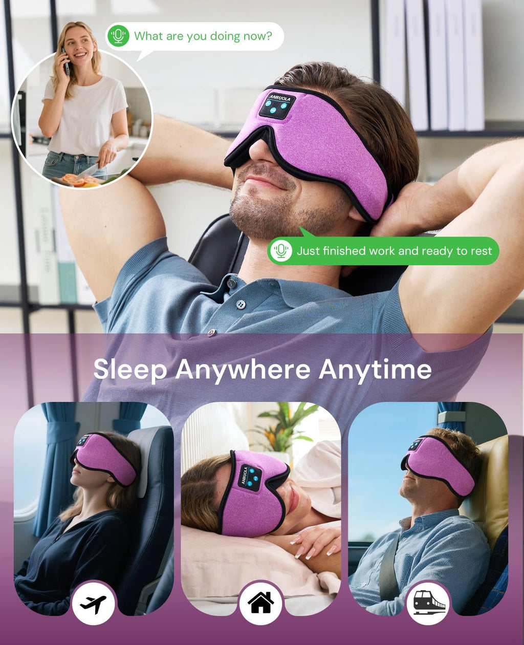 Bluetooth Sleep Mask with Blackout Eye Mask S2878