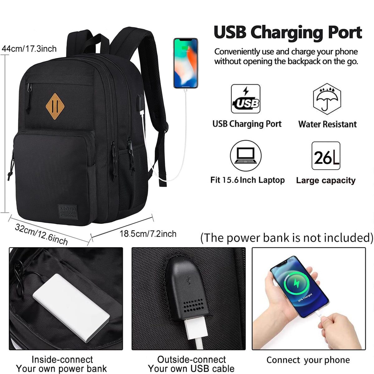 Anti Theft Laptop Backpack with USB Charging Port U9736