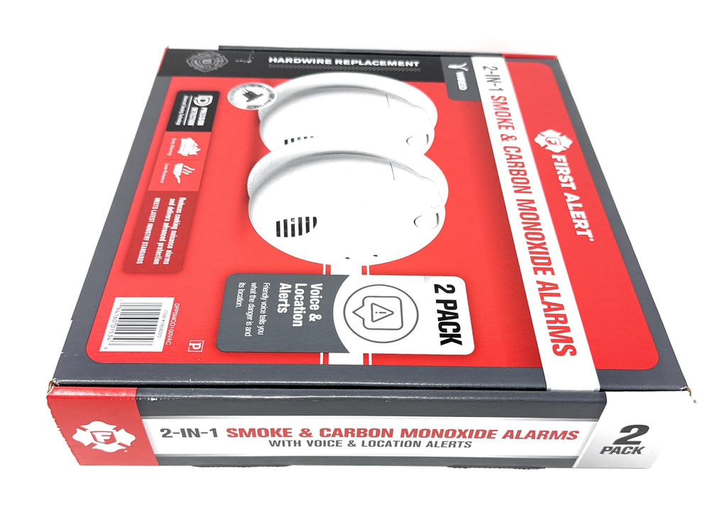 Combination Smoke & Carbon Monoxide Alarm, Hardwire Detector with Battery Backup, 2-Pack G491