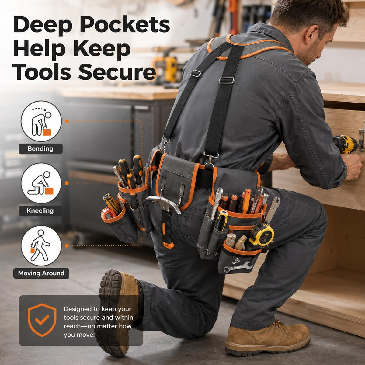 Heavy Duty Magnetic Tool Belt with Suspenders C918