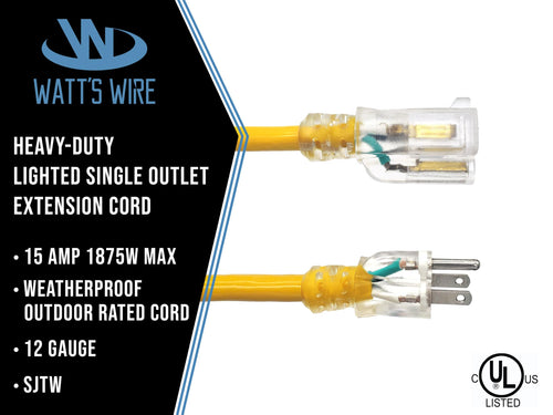 15 ft 12 Gauge Heavy Duty Extension Cord X5764