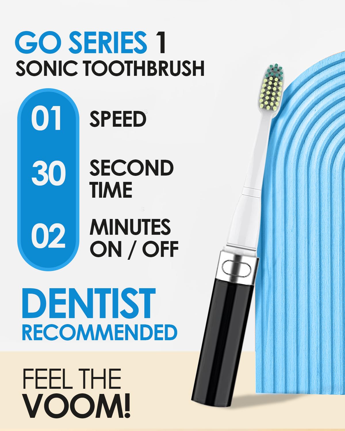 Black Blue 2-Pack Travel Electric Toothbrush M460585