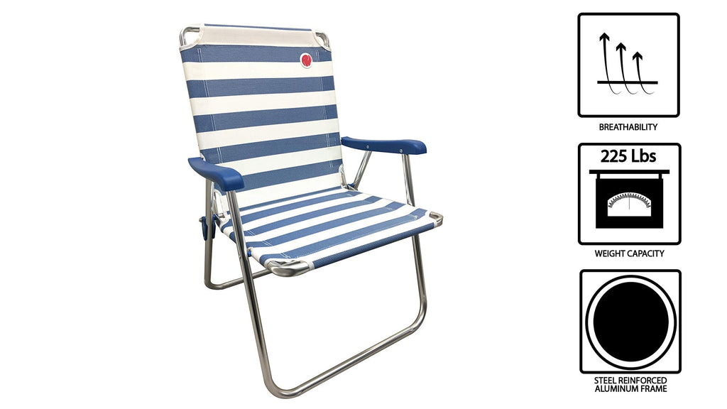 Folding Camp Lawn Chair 2 Pack Blue White K4154