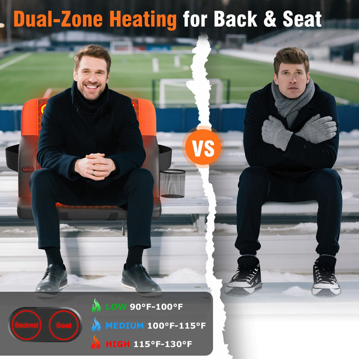 Heated Stadium Seat with Back Support Z2603