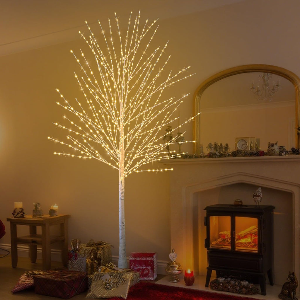 6FT Lighted Birch Tree with 880 LED Lights F9576