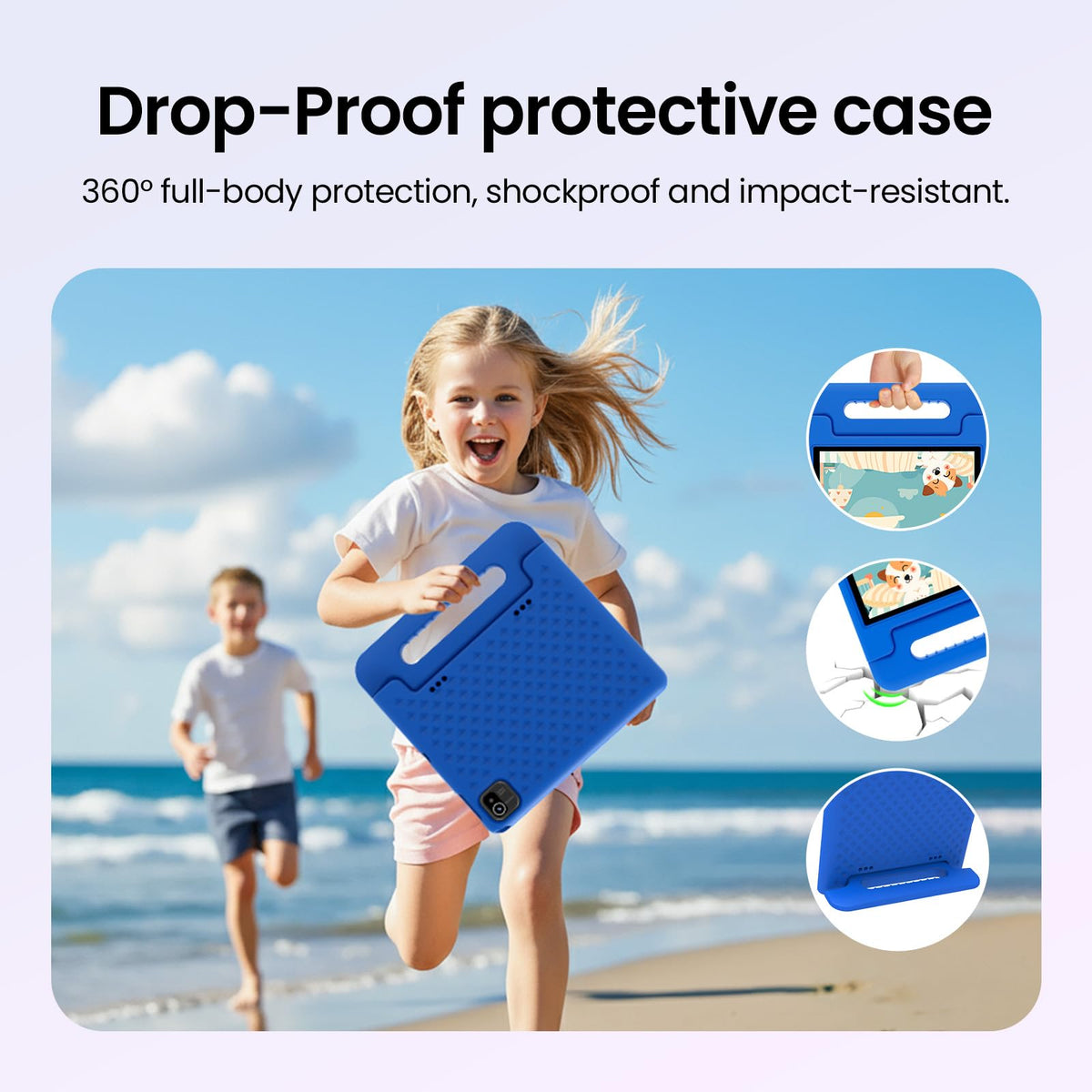 Android 16 Kids Tablet 10 Inch HD Display 8GB RAM 64GB ROM Blue Y8529